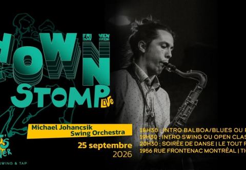 Poster: Downtown Stomp - musique live avec Michael Johancsik, Cat’s Corner, Friday, September 25