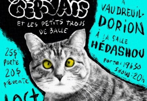 Affiche : Maxime Gervais et les Petits Trous de Balle // Lost Love à Vaudreuil-Dorion, Hedashou, samedi 3 avril