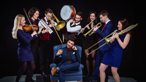 Poster: Brahms, Balkans & bagels - Oktopus, Maison de la culture Ahuntsic, Friday, April 16
