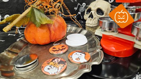 Poster: Viens fabriquer ton macaron d’Halloween
