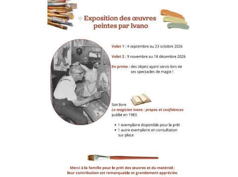 Poster: L'automne Ivano à la biblio - Exposition d'oeuvres
