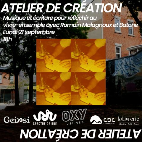 Poster: Atelier créatif musique et écriture
