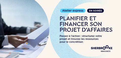 Poster: Atelier express de soir : Planifier et financer son projet d’affaires, QG de l'entrepreneuriat Promutuel Assurance, Wednesday, December 9