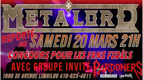Poster: SOIRÉE METAL AVEC METALORD AU BAR SPECTACLE QUARTIER DE LUNE LIMOILOU