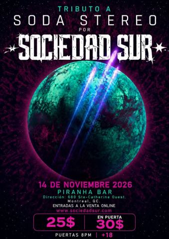 Affiche : Tributo a Soda Stereo — por Sociedad Sur