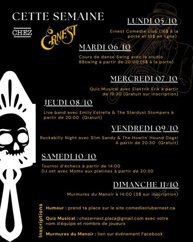 Programme poster: Programmation du 5 au 11 octobre 2026