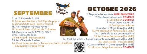 Affiche de la programmation : Programmation de septembre-octobre 2026