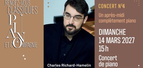 Poster: Charles Richard-Hamelin, École de musique l'Arquemuse, Sunday, March 14