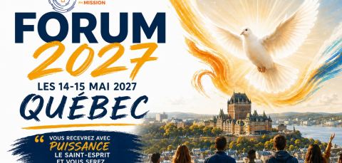 Poster: Forum National des Paroisses en Mission, Centre De Foire Expo Quebec, Friday, May 14