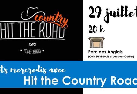 Poster: Soirée country avec Hit the Country Road, Parc des Anglais, Wednesday, July 29