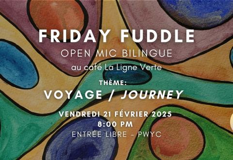 Poster: FRIDAY FUDDLE | Soirée scène ouverte - Open Mic Night