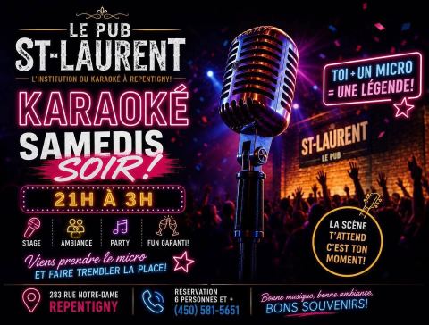 Affiche de la programmation : Karaoké des samedis soir, 21 h à 3 h