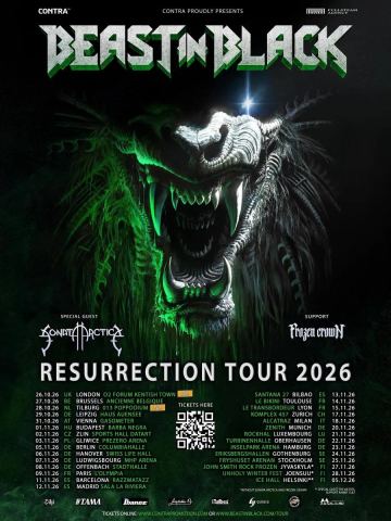 Poster: Beast in Black - Resurrection Tour 2026, Fryshuset Arenan, Wednesday, November 25