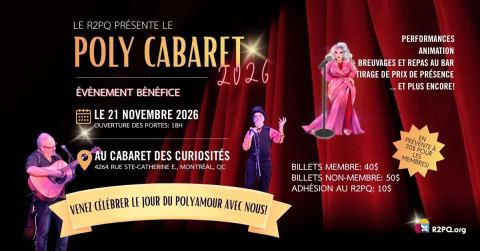 Poster: Poly Cabaret du R2PQ, Le Cabaret de Curiosités, Saturday, November 21