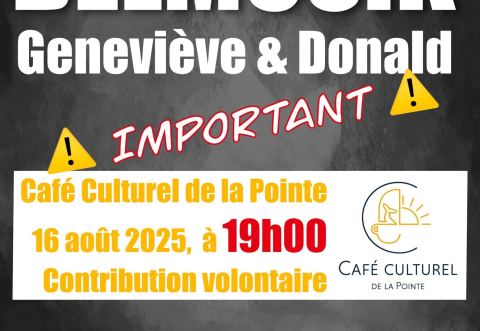 Poster: BELMUSIK 19H00 samedi 16 AOÛT 2025, Café culturel de la Pointe, Saturday, August 16
