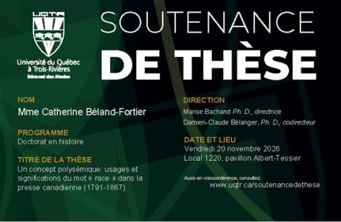 Poster: Soutenance de thèse de Catherine Béland-Fortier