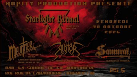 Poster: Starlight Ritual / Meurtrier / Riotor / Samuraï, La Source de la Martinière, Friday, October 30