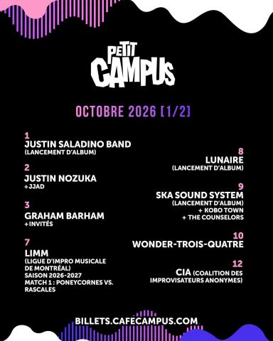 Programme poster: Octobre 2026 (1re partie)