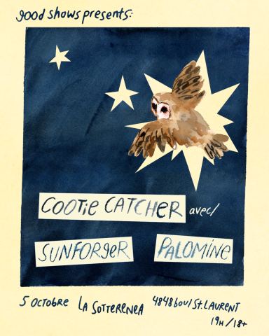 Poster: Cootie Catcher, La Sotterenea, Monday, October 5