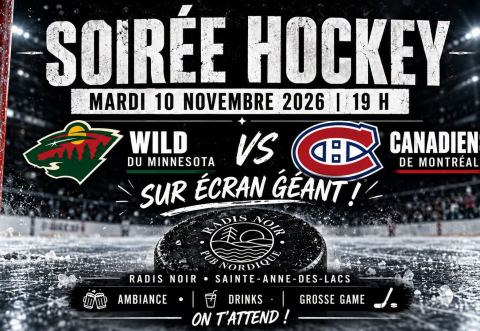 Poster: Canadiens-Wild au Radis Noir, Radis Noir, pub nordique et café, Tuesday, November 10