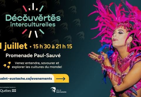 Poster: Festival Découvertes interculturelles, Promenade Paul-Sauvé, Saturday, July 11