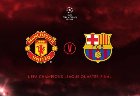 Poster: Manchester United vs. FC Barcelona (Champions League QF 1st leg), McKibbin's Irish Pub, Wednesday, April 10
