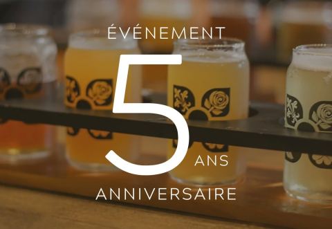 Poster: Evénement du 5ème anniversaire!, Microbrasserie 4 Origines, Saturday, April 22