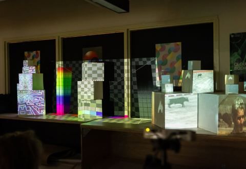 Poster: Mapping vidéo et multiprojection, Société des arts technologiques [SAT], Wednesday, March 10