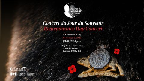 Poster: Concert du Jour du Souvenir / Remembrance Day Concert, Chapelle Ste-Jeanne d’Arc, Sunday, November 8