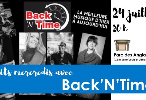 Poster: Boom rétro avec Back'N'Time, Parc des Anglais, Wednesday, July 24