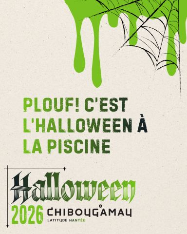 Poster: Plouf! C'est l'Halloween à la piscine, Auditorium de l'école La Porte-du-Nord, Saturday, October 31