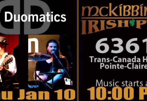 Affiche : The Duomatics rock West Island, McKibbin's Irish Pub West Island, jeudi 10 janvier