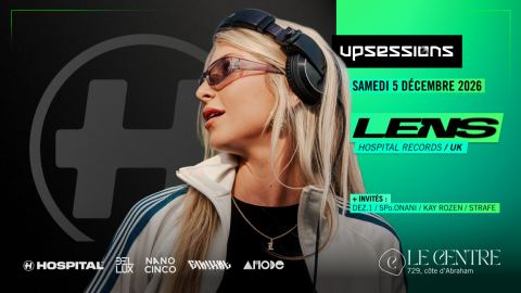 Poster: Upsessions | Lens (UK | Hospital Records)