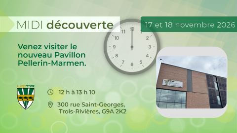 Poster: Midi découverte | Pavillon Pellerin-Marmen, Pavillon Pellerin-Marmen, Tuesday, November 17