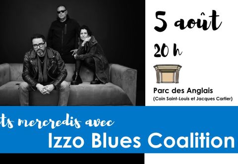 Poster: Soirée rock & blues avec Izzo Blues Coalition, Parc des Anglais, Wednesday, August 5