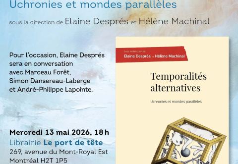 Poster: Lancement du livre Temporalités alternatives, Librairie Le port de tête, Wednesday, May 13