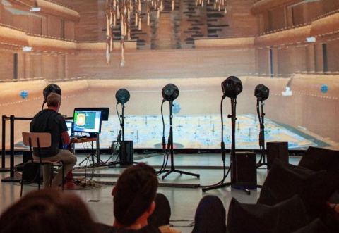 Poster: Spatialisation sonore pour installations immersives, Société des arts technologiques [SAT], Wednesday, February 17