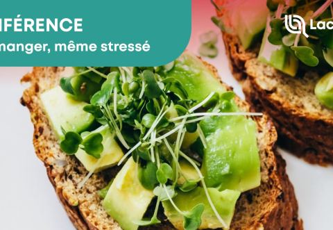 Poster: Conférence : Bien manger, même stressé, Bibliothèque Jean-Marc-Belzile, Wednesday, May 13