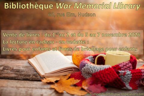 Poster: La vente de livres de novembre – Bibliothèque War Memorial Library