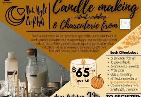 Poster: DATE NIGHT CRAFT KIT - Candle making + Charcuterie