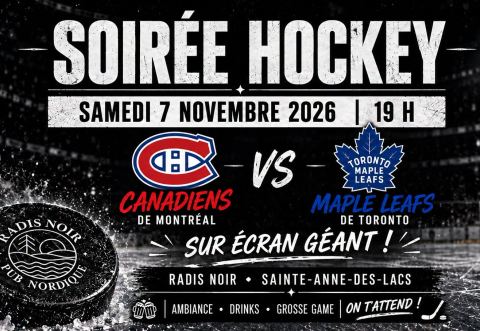 Poster: Canadiens-Maple Leafs au Radis Noir, Radis Noir, pub nordique et café, Saturday, November 7