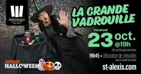 Poster: SPECTACLE « LA GRANDE VADROUILLE », Bibliothèque Diane-Lavallée de Saint-Alexis, Friday, October 23