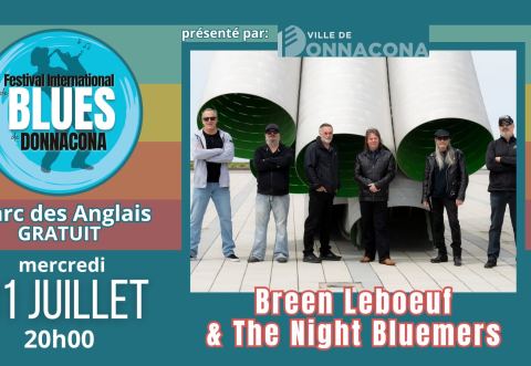 Poster: Breen Leboeuf & The Night Bluemers, Parc des Anglais, Wednesday, July 31