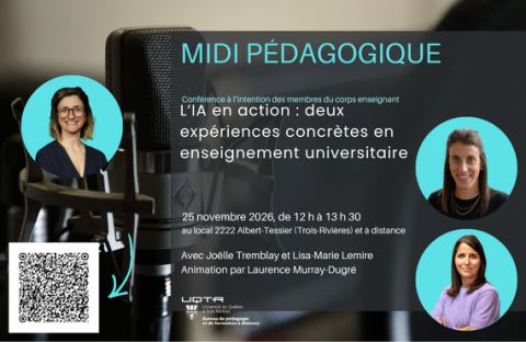 Poster: Midi pédagogique – L’IA en action : deux expériences concrètes en enseignement universitaire