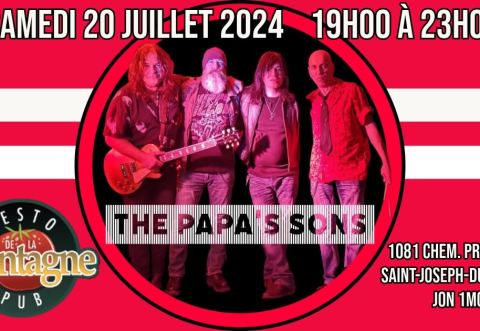 Poster: THE PAPA'S SONS au Resto-Pub de la Montagne, Resto-Pub de la Montagne, Saturday, July 20