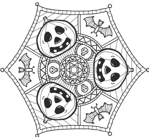 Poster: Coloriage de mandalas d’Halloween (Tout âge), Bibliothèque Mordecai-Richler, Saturday, October 31