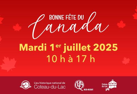 Poster: Fête du Canada à Coteau-du-Lac, Lieu historique national de Coteau-du-Lac, Tuesday, July 1