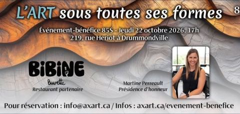 Poster: Évènement bénéfice Axart 2026, Bibine Buvette, Thursday, October 22