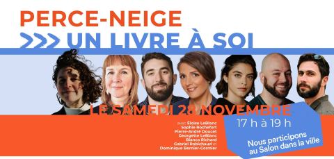 Poster: Perce-Neige x Un livre à soi : l'Acadie sous un autre angle, Librairie un livre à soi, Saturday, November 28
