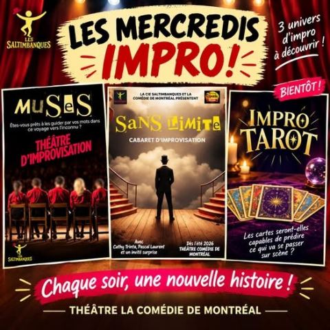Poster: Les Mercredis Impro!, Théâtre La Comédie de Montréal, Wednesday, December 30